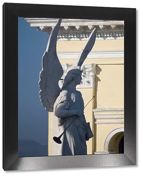 The statue of an angel on the Catedral de Nuestra Senora de la Asuncion