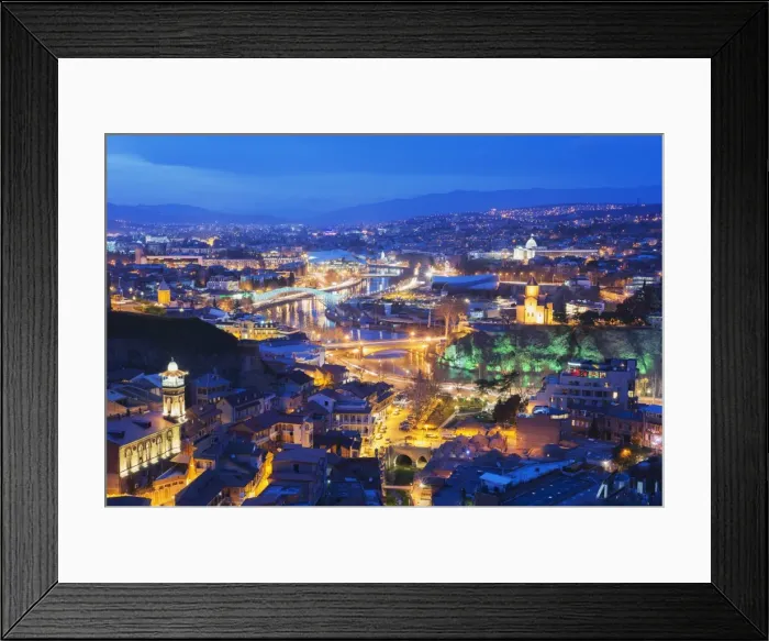 Framed Print : City view including Bridge of Peace and Public Service Hall House of Justice on Mtkvari River Framed Print : City view including Bridge of Peace and Public Service Hall House of Justice on Mtkvari River