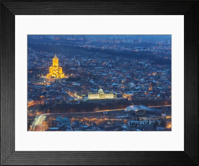 Framed Print : Presidential Palace and Tbilisi Sameda Cathedral (Holy Trinity) biggest Orthodox