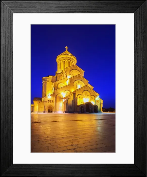 Framed Print : Tbilisi Sameda Cathedral (Holy Trinity) biggest Orthodox Cathedral in Caucasus, Tbilisi Framed Print : Tbilisi Sameda Cathedral (Holy Trinity) biggest Orthodox Cathedral in Caucasus, Tbilisi