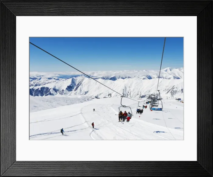 Framed Print : Ski lift, Gudauri ski resort, Georgia, Caucasus region, Central Asia, Asia Framed Print : Ski lift, Gudauri ski resort, Georgia, Caucasus region, Central Asia, Asia