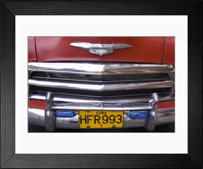 Framed Print : The grille of a 1950s American Chevrolet, Havana, Cuba, West Indies, Central America Framed Print : The grille of a 1950s American Chevrolet, Havana, Cuba, West Indies, Central America