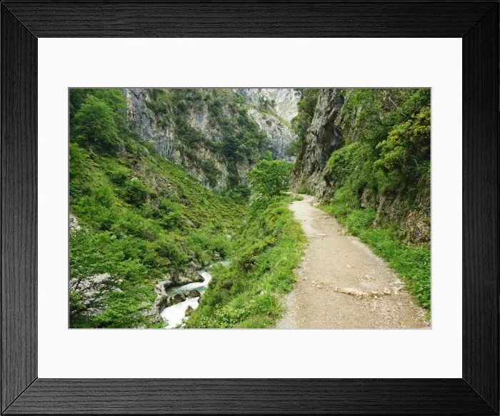 Framed Print : Footpath through the Desfiladero del Rio Cares, Picos de Europa, Parque Nacional Framed Print : Footpath through the Desfiladero del Rio Cares, Picos de Europa, Parque Nacional