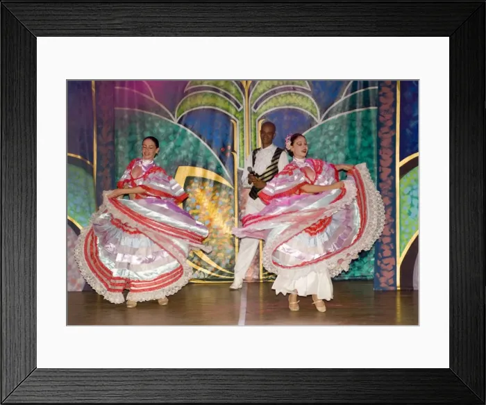 Framed Print : Flamenco dancers in colourful costume performing at the Melia Rio de Oro Hotel Framed Print : Flamenco dancers in colourful costume performing at the Melia Rio de Oro Hotel