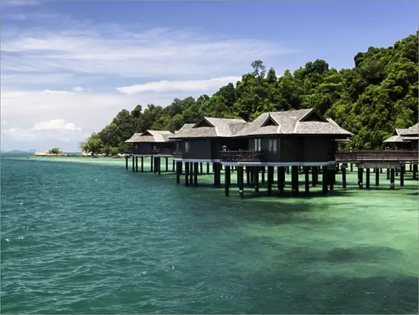 Beach and villas at the luxury resort and spa of Pangkor Laut, Malaysia, Southeast Asia