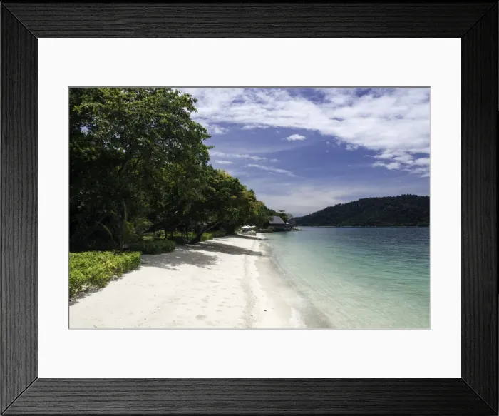 Framed Print : Beach and villas at the luxury resort and spa of Pangkor Laut, Malaysia, Southeast Asia Framed Print : Beach and villas at the luxury resort and spa of Pangkor Laut, Malaysia, Southeast Asia