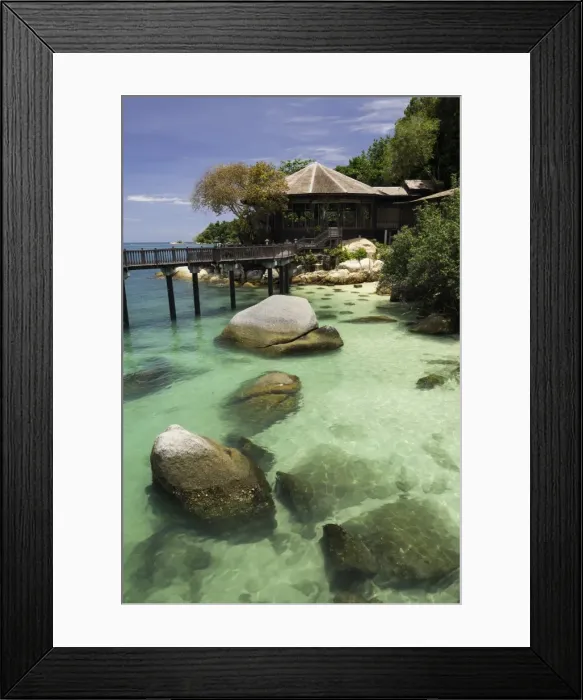 Framed Print : Path leading to one of the restaurants at the luxury resort and spa of Pangkor Laut Framed Print : Path leading to one of the restaurants at the luxury resort and spa of Pangkor Laut