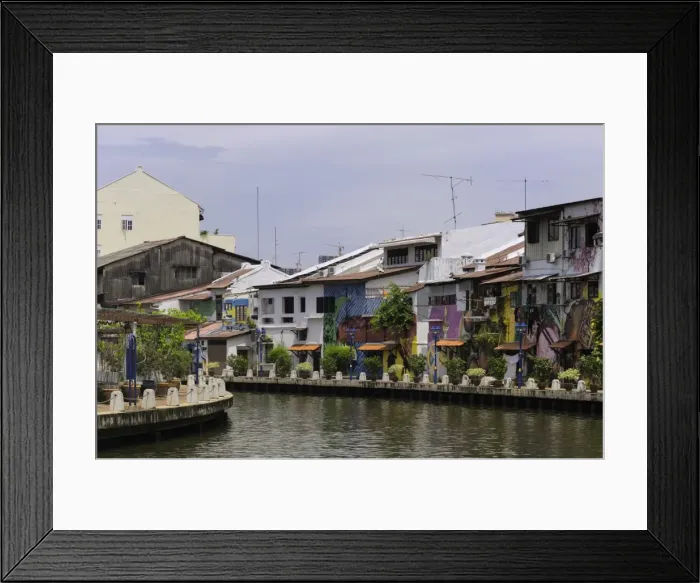 Framed Print : Colourful murals on houses along the Melaka River in Melaka (Malacca), Malaysia, Southeast Asia Framed Print : Colourful murals on houses along the Melaka River in Melaka (Malacca), Malaysia, Southeast Asia