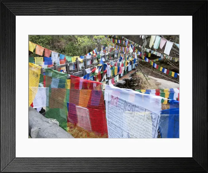 Framed Print : Prayer flags at Mebar Tsho, The Burning Lake, where Pema Lingpa is said to have held Framed Print : Prayer flags at Mebar Tsho, The Burning Lake, where Pema Lingpa is said to have held