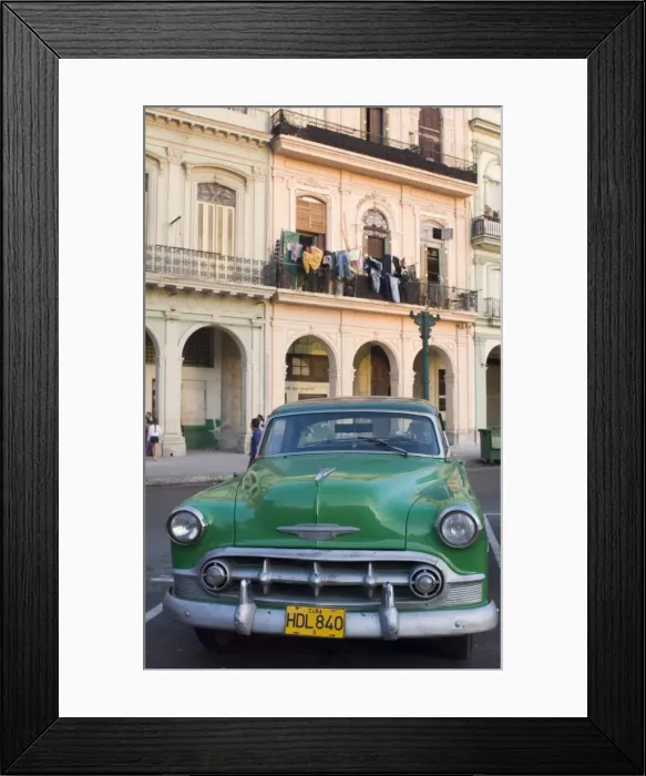 Framed Print : A vintage American Chevrolet on the Prado, Central Havana, Havana, Cuba Framed Print : A vintage American Chevrolet on the Prado, Central Havana, Havana, Cuba