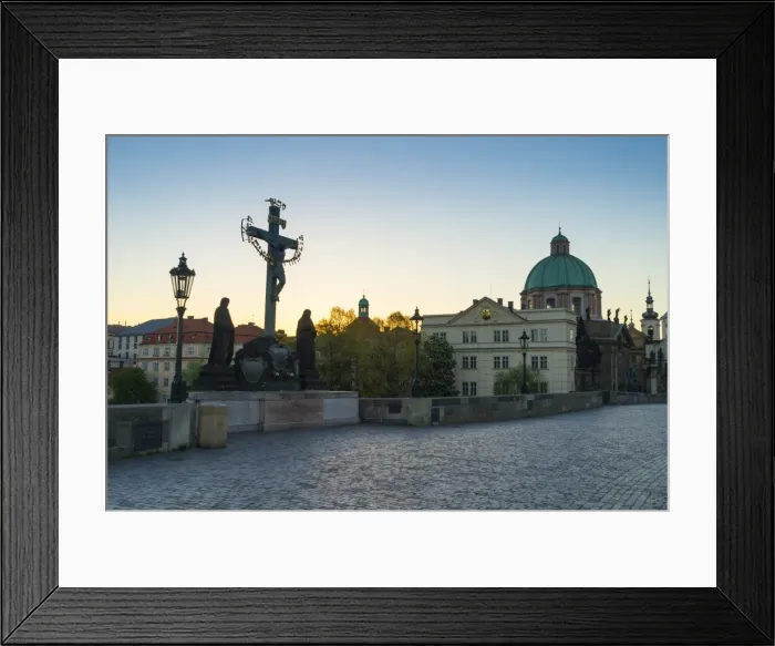 Framed Print : Early morning on Charles Bridge, UNESCO World Heritage Site, Prague, Czech Republic Framed Print : Early morning on Charles Bridge, UNESCO World Heritage Site, Prague, Czech Republic