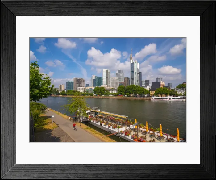 Framed Print : City skyline across River Main, Frankfurt am Main, Hesse, Germany, Europe Framed Print : City skyline across River Main, Frankfurt am Main, Hesse, Germany, Europe