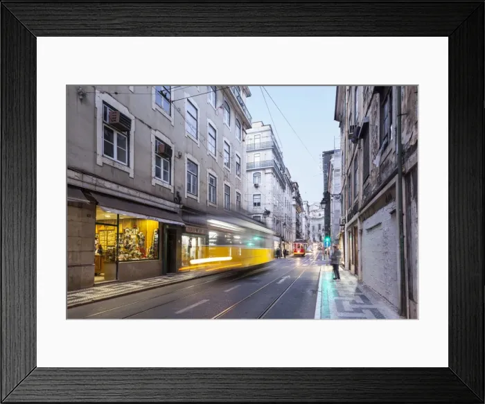 Framed Print : Trams in the streets of Lisbon, Portugal, Europe Framed Print : Trams in the streets of Lisbon, Portugal, Europe
