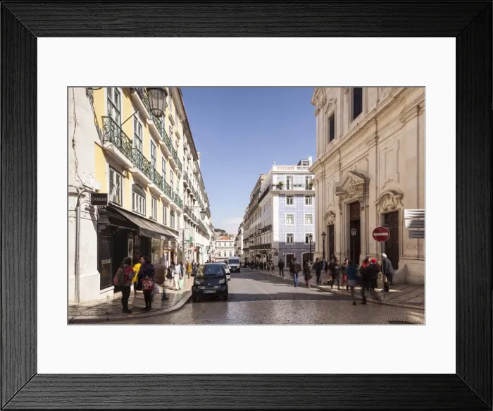 Framed Print : Rua Garrett in Lisbon, Portugal, Europe Framed Print : Rua Garrett in Lisbon, Portugal, Europe