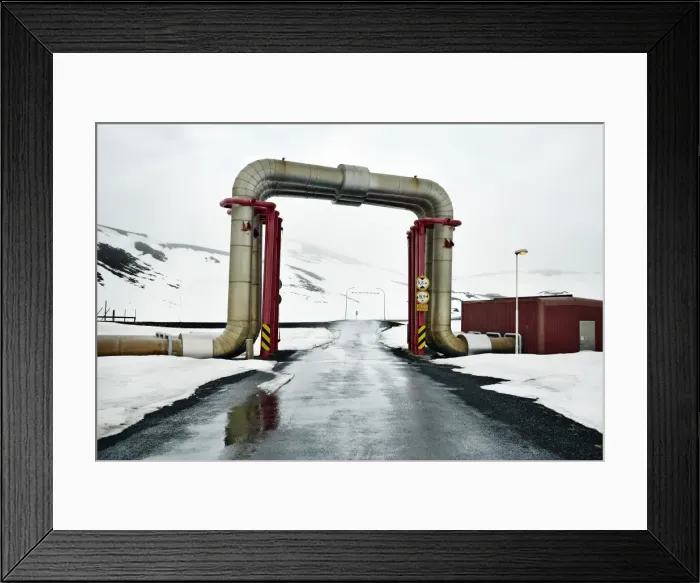 Framed Print : Peculiar pipework built over the road, Krafla Power Station, is the largest Geothermal Framed Print : Peculiar pipework built over the road, Krafla Power Station, is the largest Geothermal