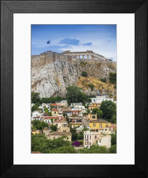 Framed Print : View of Plaka and The Acropolis, Athens, Greece, Europe Framed Print : View of Plaka and The Acropolis, Athens, Greece, Europe