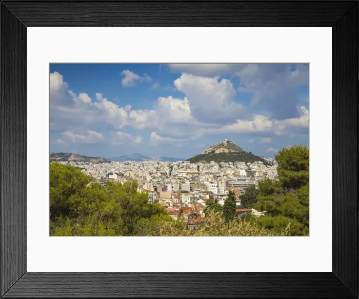 Framed Print : View of Central Athens looking towards Lykavittos Hill, Athens, Greece, Europe Framed Print : View of Central Athens looking towards Lykavittos Hill, Athens, Greece, Europe