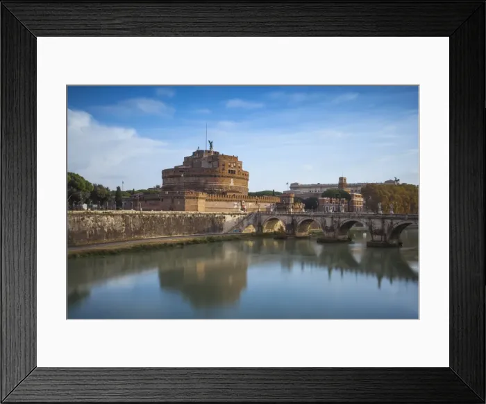 Framed Print : View of St. Angelo bridge over the River Tiber, and Castle St. Angelo (Hadrians Mausoleum) Framed Print : View of St. Angelo bridge over the River Tiber, and Castle St. Angelo (Hadrians Mausoleum)