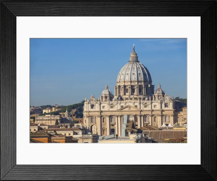 Framed Print : View of St. Peters Basilica, Vatican, UNESCO World Heritage Site, Rome, Lazio, Italy Framed Print : View of St. Peters Basilica, Vatican, UNESCO World Heritage Site, Rome, Lazio, Italy