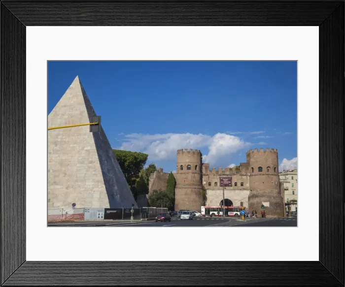 Framed Print : The Pyramid of Cestius and St. Pauls Gate, Rome, Lazio, Italy, Europe Framed Print : The Pyramid of Cestius and St. Pauls Gate, Rome, Lazio, Italy, Europe