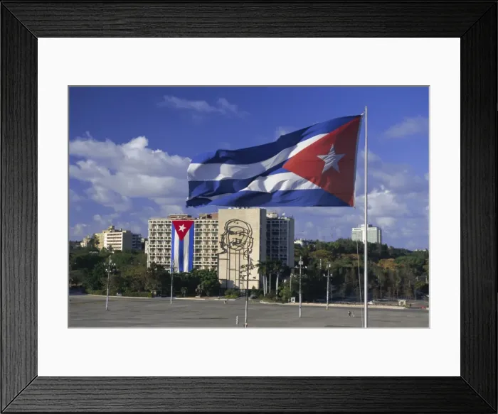 Framed Print : Cuban flag flying outside the Ministerio del Interior, Plaza de la Revolucion Framed Print : Cuban flag flying outside the Ministerio del Interior, Plaza de la Revolucion