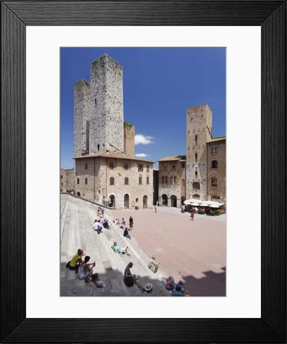 Framed Print : Piazza Duomo, San Gimignano, UNESCO World Heritage Site, Siena Province, Tuscany Framed Print : Piazza Duomo, San Gimignano, UNESCO World Heritage Site, Siena Province, Tuscany