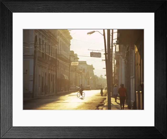 Framed Print : Street scene at dawn, Cienfuegos, Cuba, West Indies, Central America Framed Print : Street scene at dawn, Cienfuegos, Cuba, West Indies, Central America