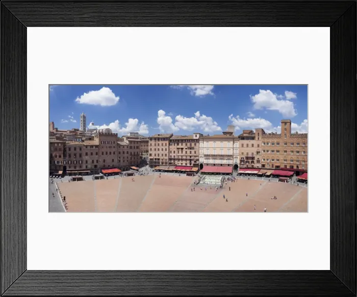 Framed Print : Piazza del Campo with Santa Maria Assunta Cathedral on skyline, Siena, UNESCO World Heritage Site Framed Print : Piazza del Campo with Santa Maria Assunta Cathedral on skyline, Siena, UNESCO World Heritage Site