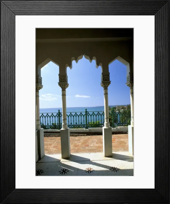 Framed Print : View to sea through Moorish arches at Palacio de Valle, Cienfuegos, Cuba Framed Print : View to sea through Moorish arches at Palacio de Valle, Cienfuegos, Cuba