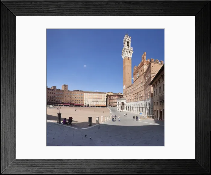 Framed Print : Piazza del Campo with Palazzo Pubblico town hall and Torre del Mangia Tower, Siena Framed Print : Piazza del Campo with Palazzo Pubblico town hall and Torre del Mangia Tower, Siena