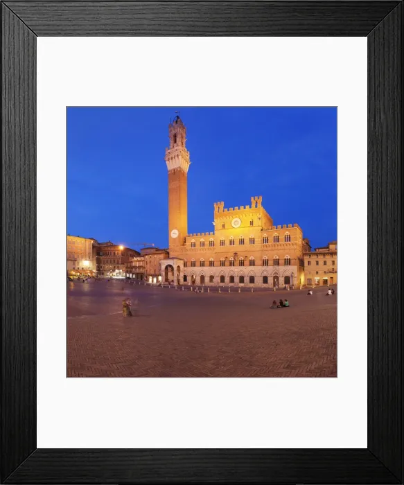 Framed Print : Piazza del Campo with Palazzo Pubblico town hall and Torre del Mangia Tower, Siena Framed Print : Piazza del Campo with Palazzo Pubblico town hall and Torre del Mangia Tower, Siena