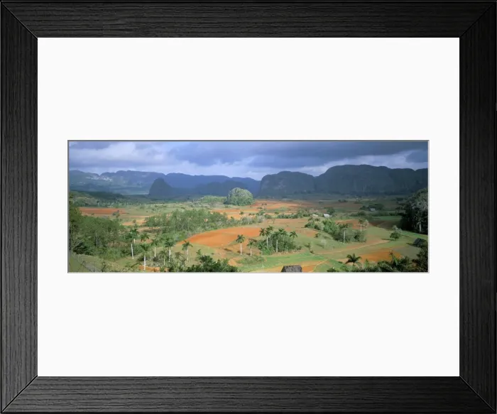 Framed Print : View over Vinales valley towards tobacco plantations and Mogotes, from Hotel Los Jasmines Framed Print : View over Vinales valley towards tobacco plantations and Mogotes, from Hotel Los Jasmines