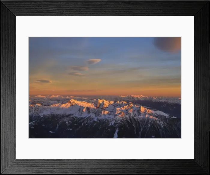 Framed Print : Aerial view of peak Scalino at sunset, Masino Valley, Valtellina, Lombardy, Italy, Europe Framed Print : Aerial view of peak Scalino at sunset, Masino Valley, Valtellina, Lombardy, Italy, Europe