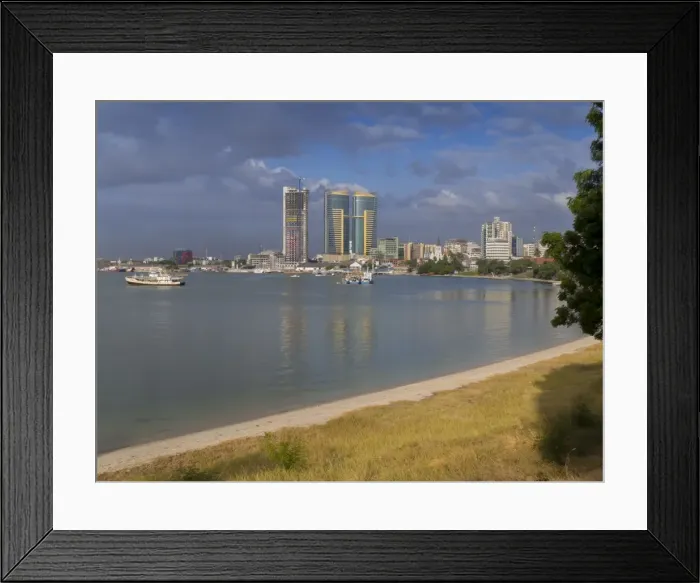 Framed Print : Harbour with city skyline, Dar es Salaam, Tanzania, East Africa, Africa Framed Print : Harbour with city skyline, Dar es Salaam, Tanzania, East Africa, Africa