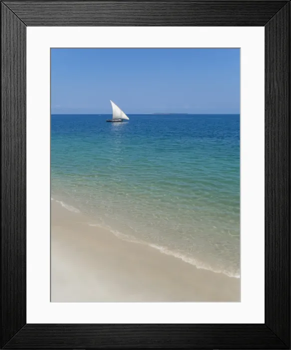 Framed Print : Beach and Indian Ocean dhow, Zanzibar, Tanzania, East Africa, Africa Framed Print : Beach and Indian Ocean dhow, Zanzibar, Tanzania, East Africa, Africa