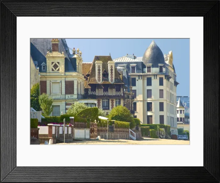 Framed Print : Typical beach villas and hotel, along the beach, Trouville sur Mer, Normandy, France Framed Print : Typical beach villas and hotel, along the beach, Trouville sur Mer, Normandy, France