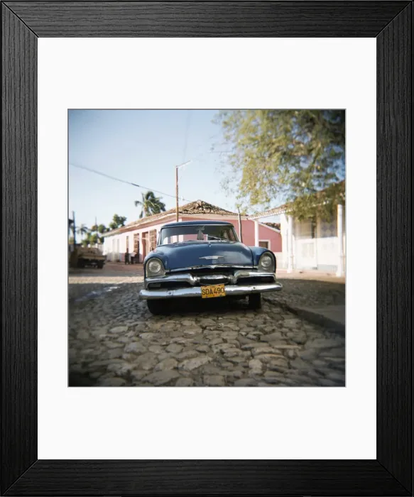 Framed Print : Old blue American car, Trinidad, Cuba, West Indies, Central America Framed Print : Old blue American car, Trinidad, Cuba, West Indies, Central America