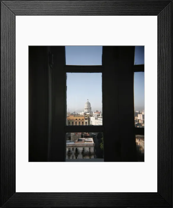 Framed Print : View of the Capitolio from the restaurant window of the Hotel Seville, Havana Framed Print : View of the Capitolio from the restaurant window of the Hotel Seville, Havana