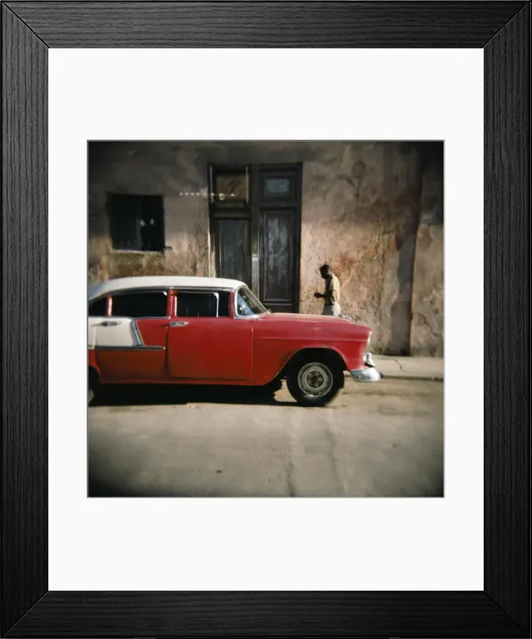 Framed Print : Old red car, Havana, Cuba, West Indies, Central America Framed Print : Old red car, Havana, Cuba, West Indies, Central America