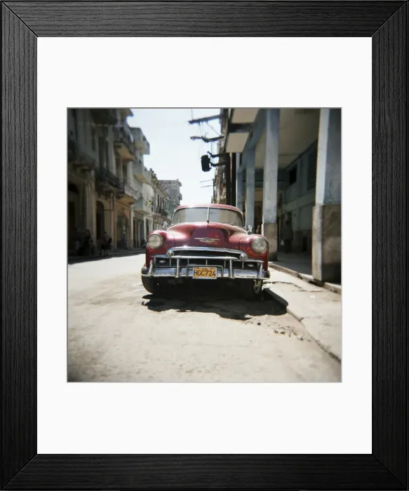 Framed Print : Old red American car, Havana, Cuba, West Indies, Central America Framed Print : Old red American car, Havana, Cuba, West Indies, Central America