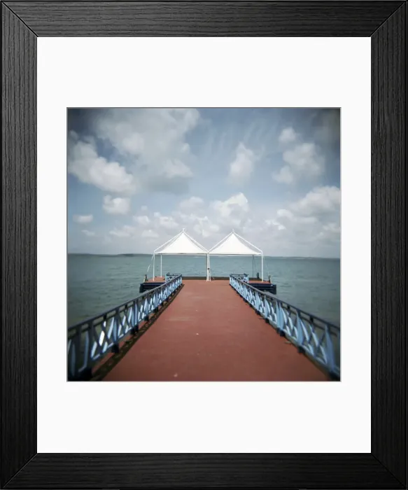 Framed Print : Red pier and the Caribbean sea, Cienfuegos, Cuba, West Indies, Central America Framed Print : Red pier and the Caribbean sea, Cienfuegos, Cuba, West Indies, Central America