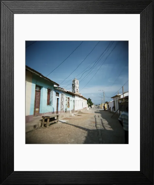 Framed Print : Street scene with old church in distance, Trinidad, Cuba, West Indies, Central America Framed Print : Street scene with old church in distance, Trinidad, Cuba, West Indies, Central America