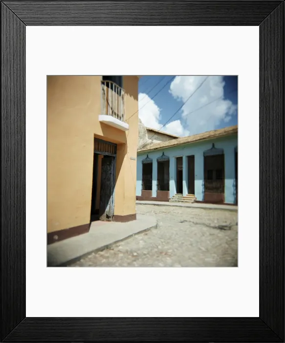 Framed Print : Street scene with colourful houses, Trinidad, Cuba, West Indies, Central America Framed Print : Street scene with colourful houses, Trinidad, Cuba, West Indies, Central America