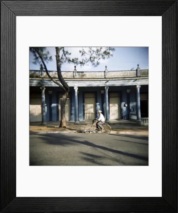 Framed Print : Street scene with man on bicycle, Vinales, Cuba, West Indies, Central America Framed Print : Street scene with man on bicycle, Vinales, Cuba, West Indies, Central America
