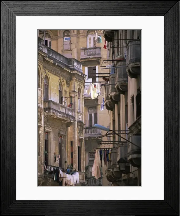 Framed Print : Apartment buildings with laundry hanging from balconies, Havana, Cuba, West Indies Framed Print : Apartment buildings with laundry hanging from balconies, Havana, Cuba, West Indies