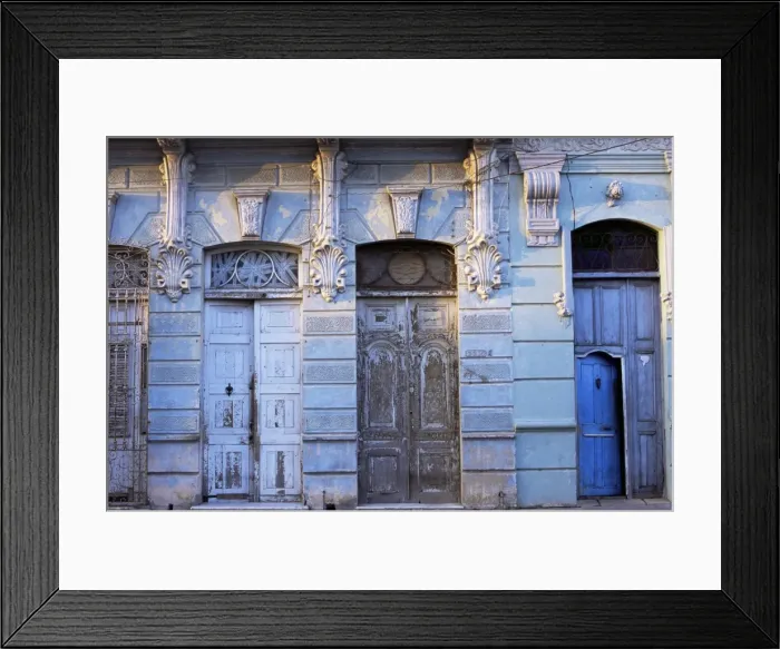 Framed Print : Building facades in evening light, Cienfuegos, Cuba, West Indies, Central America