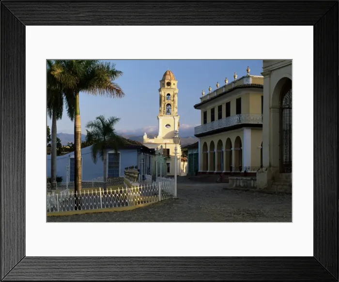 Framed Print : Street scene with church belltower, Trinidad, UNESCO World Heritage Site Framed Print : Street scene with church belltower, Trinidad, UNESCO World Heritage Site