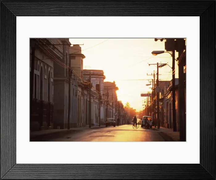 Framed Print : Street scene at sunrise, Cienfuegos, Cuba, West Indies, Central America Framed Print : Street scene at sunrise, Cienfuegos, Cuba, West Indies, Central America
