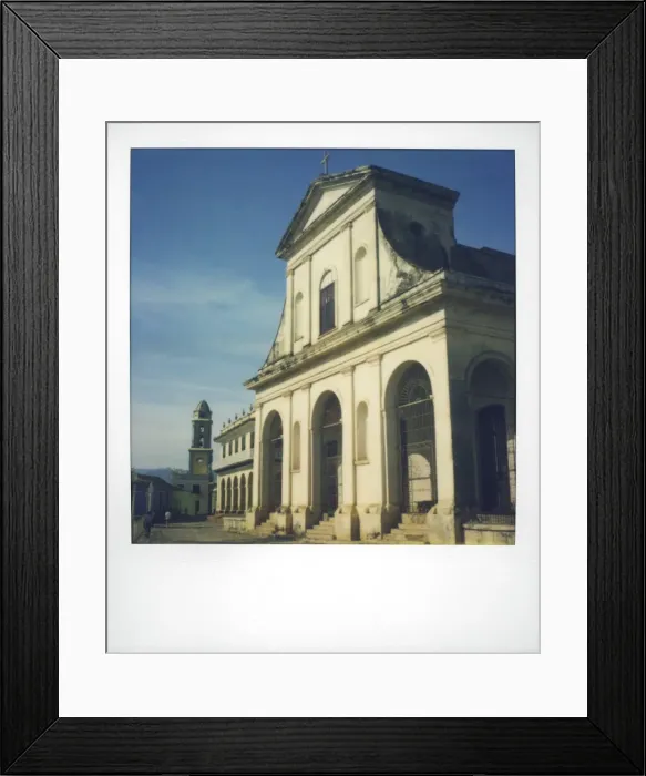 Framed Print : Polaroid of Iglesia de la Santisima, Plaza Mayor, Trinidad, UNESCO World Heritage Site