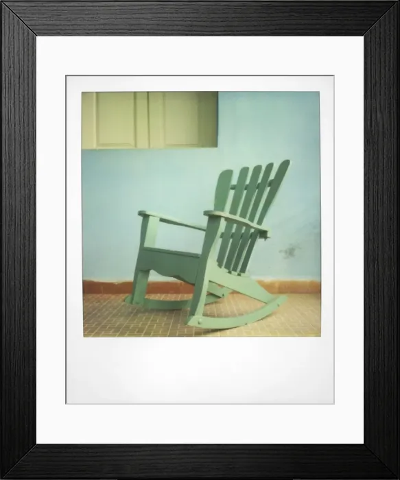 Framed Print : Polaroid of green chair on porch of traditional house, Vinales, Cuba, West Indies Framed Print : Polaroid of green chair on porch of traditional house, Vinales, Cuba, West Indies